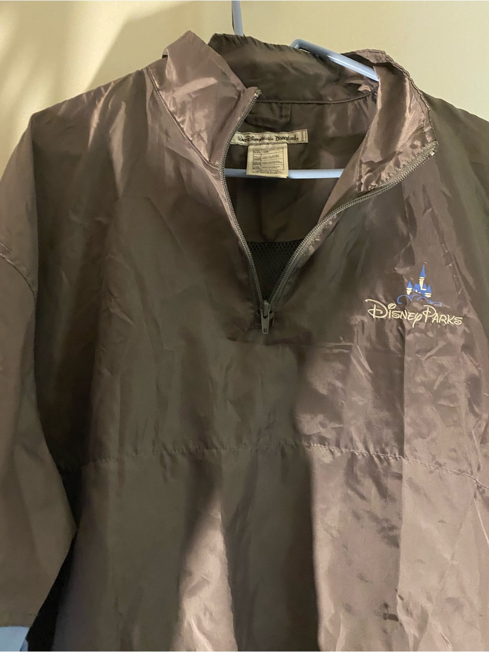 Disney Parks Men's Dark Brown Half-Zip Windbreaker